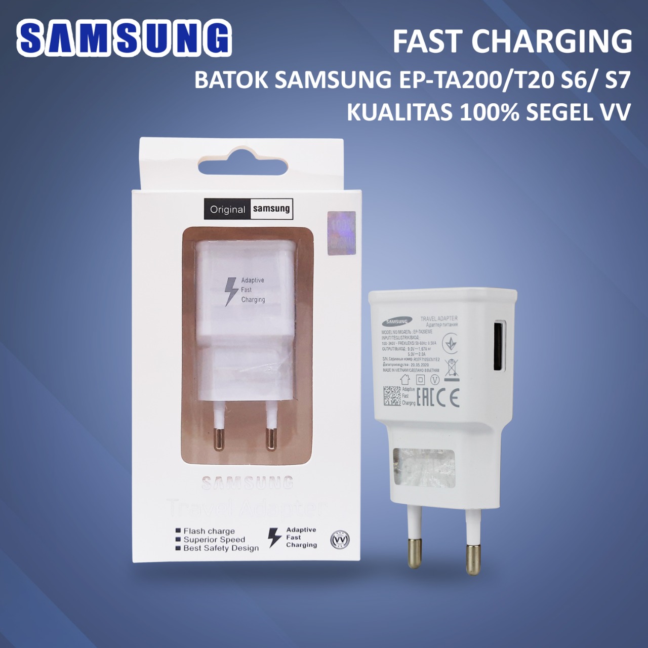 BATOK CHARGER SAMSUNG EP-TA200/T20 S6/S7 (VV)